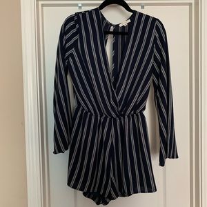 ILLA ILLA navy striped romper